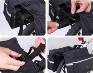 Elletro Elletro Torba Sakwa Rowerowa Na Bagażnik Na Rower pojemna 26L odblaski 8