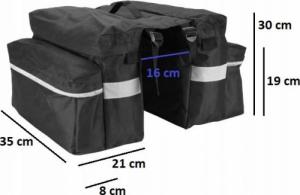 Elletro Elletro Torba Sakwa Rowerowa Na Bagażnik Na Rower pojemna 26L odblaski 10