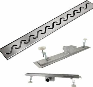 Bituxx Odpływ Welle liniowy z niskim syfonem 120cm stal inox wydajny/mocny 1
