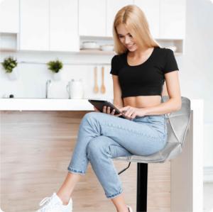 Sofotel Hoker barowy z oparciem Castel jasnoszary - 2 szt. 7