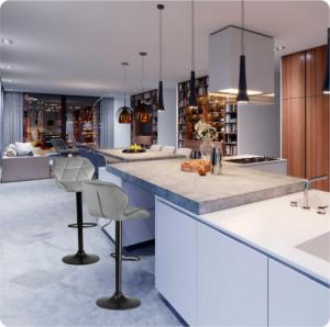 Sofotel Hoker barowy z oparciem Castel jasnoszary - 2 szt. 8