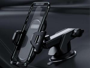 Alogy Uchwyt samochodowy do telefonu 3w1 Alogy na szybę do kratki na deskę rozdzielczą Czarny + Kabel 3w1 2