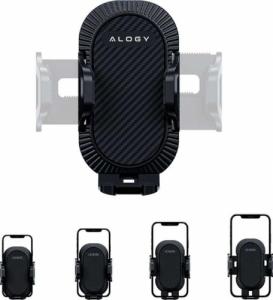 Alogy Uchwyt samochodowy do telefonu 3w1 Alogy na szybę do kratki na deskę rozdzielczą Czarny + Kabel 3w1 4
