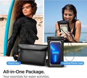 Spigen Etui + saszetka wodoszczelna Spigen A621 Universal Waterproof Case & Waist Bag Black 8