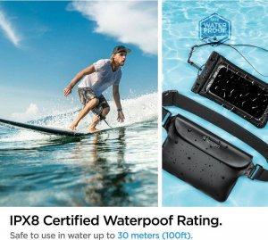 Spigen Etui + saszetka wodoszczelna Spigen A621 Universal Waterproof Case & Waist Bag Black 9