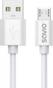 Kabel USB Savio USB-A - microUSB 3 m Biały (SAVKABELCL-167) 1