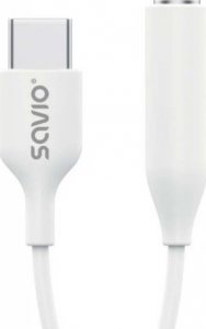 Adapter USB Savio USB-C - Jack 3.5mm Biały  (SAVAK-52) 1