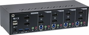 Przełącznik InLine InLine® Desktop KVM Switch, 4-port, Dual Monitor DisplayPort 1.2, 4K, USB 3.0, Audio 2