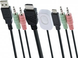 Przełącznik InLine InLine® KVM Switch, 2-port, USB-C + HDMI to HDMI, 4K, with audio, integrated cable 2