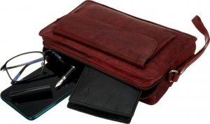 Skórzana saszetka męska z paskiem na nadgarstek 6