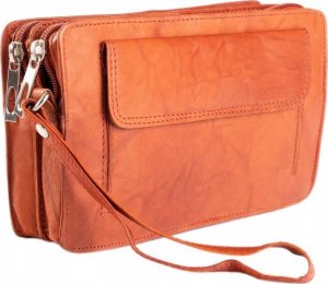 Dwukomorowa saszetka męska ze skóry naturalnej 2