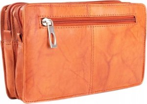 Dwukomorowa saszetka męska ze skóry naturalnej 3