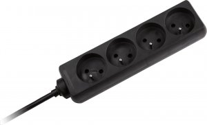 Rebel Electro Przedłużacz sieciowy czarny 4 gniazda bez przełącznika, kabel 5m (3x1,5mm) (URZ3060-5 B) 2