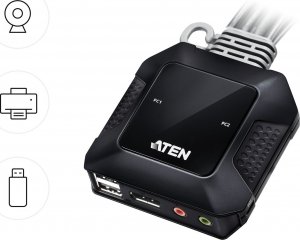 Przełącznik Aten ATEN CS52DP 2-Port USB-C DisplayPort Hybrid Cable KVM Switch 6