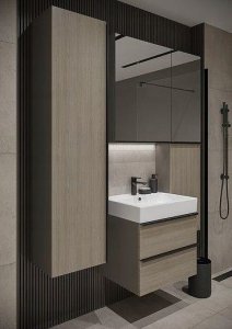 S801-430 SET B610 VIRGO 60 SZARY, UCHWYT CZARNY, SZAFKA ( 522-021 ) + UMYWALKA // CER.VIRGO-SET-60-SZARY-UCH-CZ 7