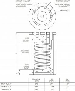 SWK-100L WYMIENNIK C.W.U.STOJ.Z Wʯ. KR??CE G?RNE,TERMO-TOP BIA?Y KOSPEL // OG.K.SWK-100.A.TERMO-TOP.WHITE 8