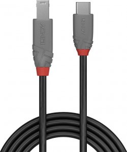 Kabel USB Lindy USB-C - USB-B 1 m Czarny (36666) 2