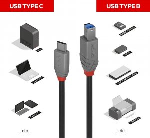 Kabel USB Lindy USB-C - USB-B 1 m Czarny (36666) 3