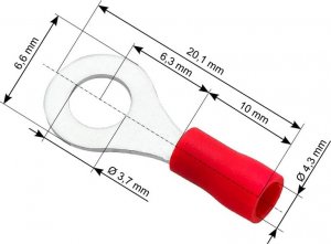 Blow 43-011# Konektor oczk.izol.m śruba3,7 kabel4,3mm 1