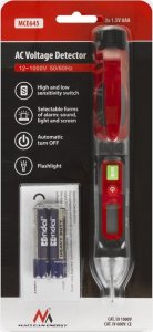 Maclean Bezdotykowy wykrywacz napięcia Maclean, detektor, podświetlany wyświetlacz, wbudowana latarka, 12-1000V, MCE645 7