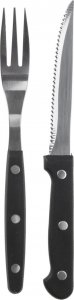 BBQ Sztućce do steków burgerów noże widelce zestaw 12 elementów uniwersalny 2