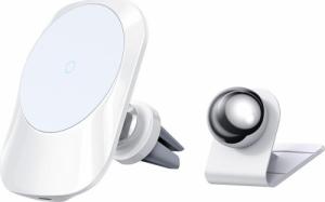 Mcdodo Mcdodo Uchwyt samochodowy z ładowarką MagSafe do iPhone 12 13 biały 12