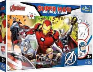 Trefl Dwustronne Puzzle 24 elementy Super Maxi Silni Avengers 3w1 1