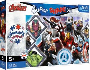 Trefl Puzzle 104 elementy Super Shapes XL Ulubieni Avengersi 1