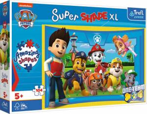 Trefl Puzzle 104 elementy Super Shapes XL Psi Patrol Psi Przyjaciele 1