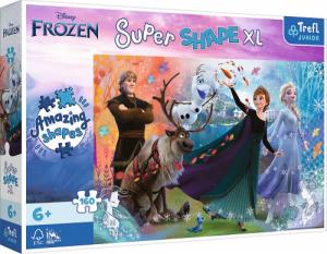 Trefl Puzzle 160 elementów Super Shapes XL Odkryj świat Frozen Kraina Lodu 1