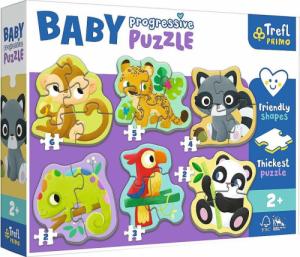 Trefl Puzzle Baby Progressive Zestaw 6w1 Zwierzęta egzotyczne 22 elementów 1