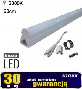 Nvox Świetlówka led liniowa t5 60cm 8w zimna 6000k lampa natynkowa zintegrowana z oprawą 1