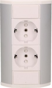 Orno Gniazdo meblowe 2x2P+Z, schuko, biało-srebrne 8