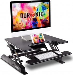Duronic Duronic DM05D19 Nakładka biurko stojąco - siedzące  | biurko do pracy na stojąco | podnośnik do komputera | stacja robocza | podstawka 1