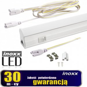 Nvox Świetlówka led liniowa t5 120cm 18w on/off neutralna 4000k lampa natynkowa zintegrowana z oprawą 3