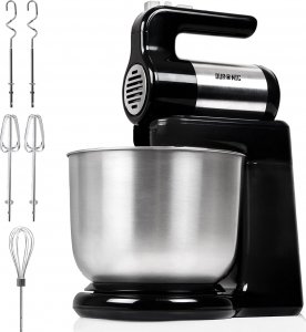 Mikser Duronic Duronic SM3 Mikser ręczny lub stojący z misą 2 w 1 | robot kuchenny | łatwy w przechowywaniu | z funkcją turbo i stojakiem do przechowywania | misa 4L | 300W | blokada 8