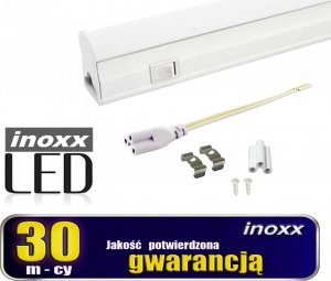 Nvox Świetlówka led liniowa t5 60cm 8w on/off ciepła 3000k lampa natynkowa zintegrowana z oprawą 1