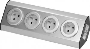 Orno Gniazda meblowe, kuchenne montowane na rzepy  4x2P+Z INOX, 2