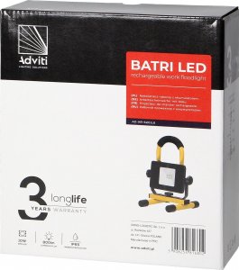 Orno BATRI LED 10W, Naświetlacz roboczy, przenośny z akumulatorem, 800lm, IP65, 6500K, 2200mAh 3