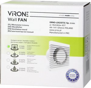 Orno Wentylator łazienkowy 100mm, natynkowy - przewód z wyłącznikiem 3