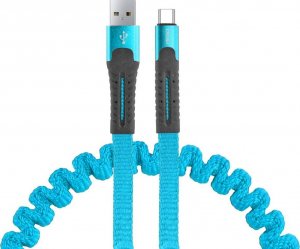 Kabel USB AMiO USB-A - USB-C 1.2 m Turkusowy (AMI-02531) 1