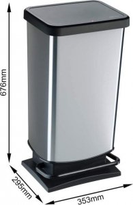Kosz na śmieci Rotho na pedał srebrny (R90776) 2