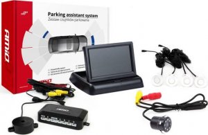 AMiO Zestaw czujników parkowania tft02 4,3" z kamerą hd-307-ir 4 sensory białe 1