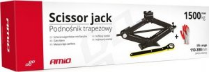 AMiO Podnośnik trapezowy 1,5 t z kluczem grzechotką + rękawiczki robocze 5