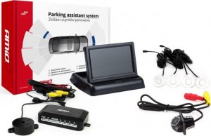 AMiO Zestaw czujników parkowania tft02 4,3" z kamerą hd-305-led 4 sensory białe 1