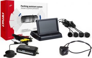 AMiO Zestaw czujników parkowania tft02 4,3" z kamerą hd-310 4 sensory czarne 1