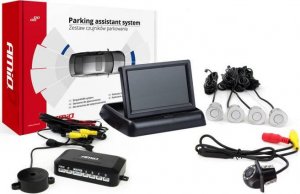 AMiO Zestaw czujników parkowania tft02 4,3" z kamerą hd-305-led 4 sensory srebrne 1