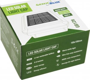 GreenBlue Lampa solarna LED na słupek GreenBlue, 100x100mm, daszek kopertowy, GB128 3