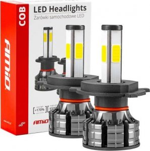 AMiO Żarówki samochodowe led cob 4side amio h4 1