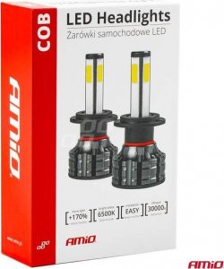 AMiO Żarówki samochodowe led cob 4side amio h7 7